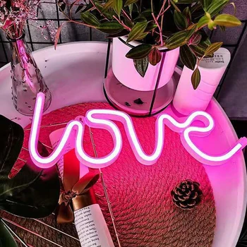 Lumina de Noapte Led Acumulator Încărcarea prin USB Dragoste Decorative Litere Îndrăgostiților Propunere Petrecere de Nunta de Decorare Dragoste Lumini de Neon