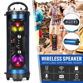 Lumina LED-uri colorate Difuzor Portabil bluetooth Wireless Puternic Vorbitor în aer liber Camping Party Subwoofer Surround Muzica Boombox
