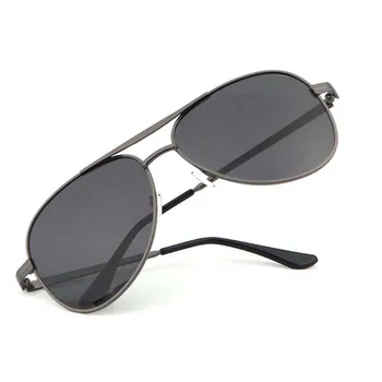 Lumina polarizata Bărbați ochelari de Soare Brand Design Metalic Dublu Fascicul de Mare Cadru Ochelari de Soare Moda Lentile de Rășină de Conducere UV400 Ochelari