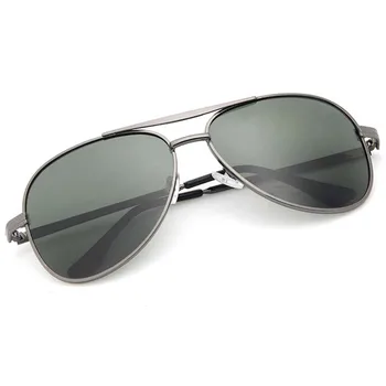 Lumina polarizata Bărbați ochelari de Soare Brand Design Metalic Dublu Fascicul de Mare Cadru Ochelari de Soare Moda Lentile de Rășină de Conducere UV400 Ochelari