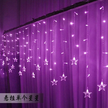Luminarias Multi-culoare 4M 100 Led-uri 18p Stele LED String Cortina Lumina De Craciun Petrecere de Nunta de Decorare Candelabru