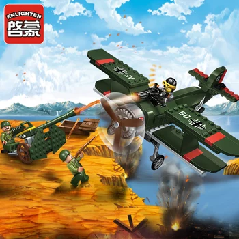 Luminează-Bloc Militar de Luptă Armată Teren de Vânătoare Battleplane 3 Cifre 187pcs de Învățământ Cărămizi de Jucărie Băiat-Fără Cutie