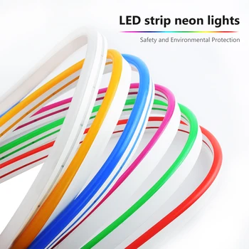 Lumini de Neon LED Bandă 12V DC Flexibil 2835 Benzi cu LED-uri Impermeabil Semn Flash Coarda Tub Cablu de Decor Tub de Silicon Lampa Auto Tul
