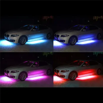 Luminos Auto Benzi Cu Led-Uri De Neon Led-Uri Auto De Jos Lumini Șasiu Muzica Active, Sistem De Sunet, Lumina De Neon Car Kit