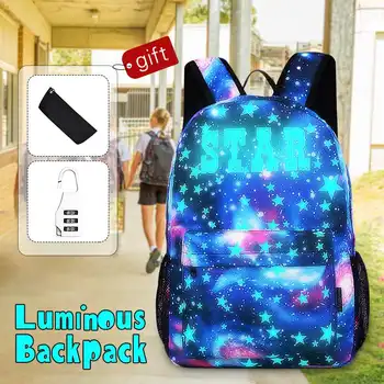 Luminos Elev de Școală Geanta Laptop Rucsac pentru Boy Fata de Daypack cu USB Port de Încărcare Anti-furt Blocare pentru Călătorie Camping