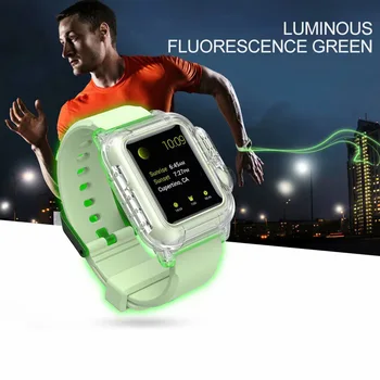 Luminos Sport caz+Curea Pentru Apple Watch band apple watch 4 3 5 44mm/40mm/42mm impermeabil Iwatch trupa Brățară acoperi caz