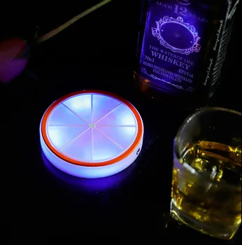 Lumină LED, Suport pentru pahare USB Atmosferă plină de culoare, Lumini Lampa Bea Suport Anti-Alunecare Mat LED Reîncărcabilă Cupa Mat Pad Coaster