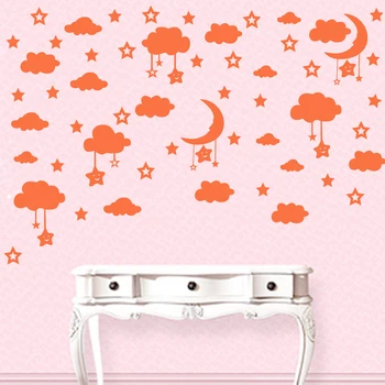 Luna de Nori Gol Stele Autocolante de Perete Home Decor Pentru Camera Copiilor Frigider Tapet Living Coaja de & Lipi de Artă Murală