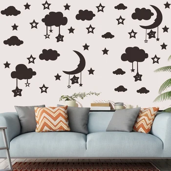 Luna de Nori Gol Stele Autocolante de Perete Home Decor Pentru Camera Copiilor Frigider Tapet Living Coaja de & Lipi de Artă Murală