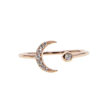 Luna steaua deschide inel elegant minimalist fata femei cadou argint 925 drăguț minunat Luna corn 2019 mai recente de proiectare inele