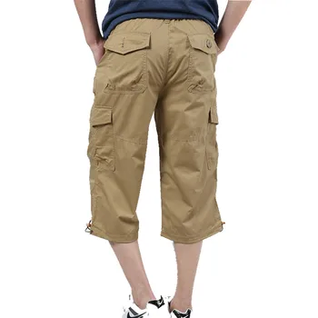 Lungime pantaloni Scurți de Marfă Bărbați de Vară 2020 Genunchi Buzunar Multi Casual din Bumbac Elastic Talie Bermudas de sex Masculin Stil Militar Fierbinte pantaloni