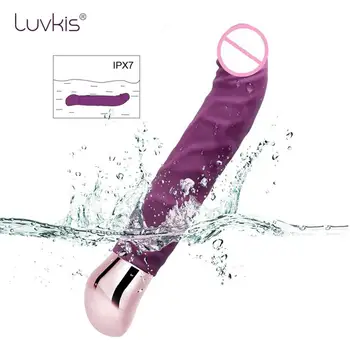 Luvkis Realistic Dildo Vibrator rezistent la apa IPX7 Femei punctul G 8