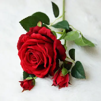 Lux black rose ramură de Catifea Simulare flori Artificiale Valentine cadou de nunta flori decor Acasă trandafiri flores