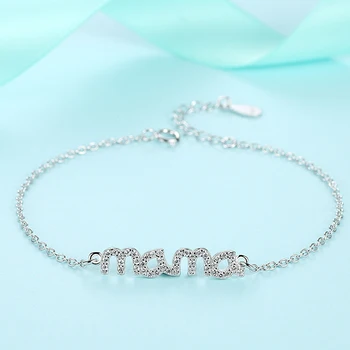 Lux Design Simplu Argint 925 Mama Dragoste Femme Bratari Brățară Pentru Femei Bijuterii de Nunta Cadou de Ziua Mamei