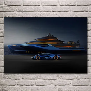 Luxry supercar și yacht mașină costum opera de arta living decor acasă de arta de perete decor cadru de lemn tesatura postere ME201