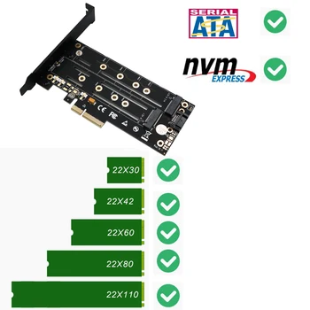 M. 2 pentru NVMe SSD pentru unitati solid state SĂ PCI-E X4 3.0 Adapter M pentru B CHEIE Dublă Interfață Riser Card PCIE3.0 w/ Suport de Metal & Radiator