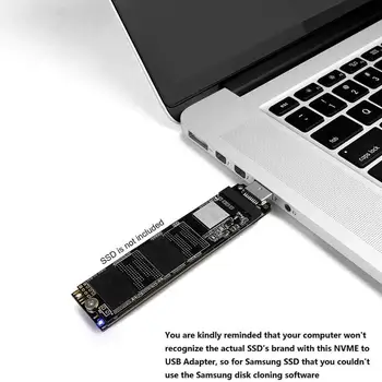 M. 2 SSD-ul pentru a introduce Un Card de NVME pentru Adaptor USB 10 Gbps USB 3.1 Gen 2 Bridge Chip pentru 2242/2260/2280 pentru Windows XP 7 8 10, MAC OS