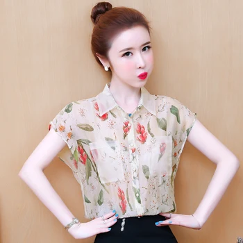 M-XXL 2020 Noua Moda coreeană Vara Femei Casual Șifon Roz Bluza Verde Munca de Birou Vrac Topuri cu Maneci Scurte Blusas