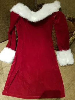 M-XXL Înaltă Calitate, Sexy Catifea Roșie de Crăciun Costume Femei Crăciun Rochie de Petrecere Adult Mos craciun Uniformă