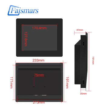 M084-RFR/Faismars 8.4 inch, 800x600 4:3 VGA DVI HDMI semnal portabil de înaltă sensibilitate patru/cinci rezistenta firului touch monitor PC
