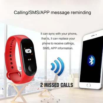 M3 Smart Watch Band Brățară Fitness Tracker Mesaje Memento Ecran Color Sport Impermeabil Bratara Pentru barbati femei