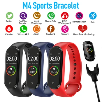 M4 Ceas Inteligent Cu Ecran Tactil Rezistent La Apa Tensiunii Arteriale Monitor De Ritm Cardiac Femei Bărbați Brățară Fitness Tracker Sport Smartwatch