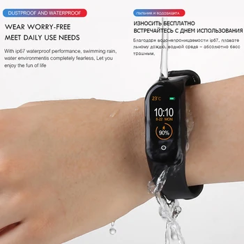 M4 Ceas Inteligent Cu Ecran Tactil Rezistent La Apa Tensiunii Arteriale Monitor De Ritm Cardiac Femei Bărbați Brățară Fitness Tracker Sport Smartwatch