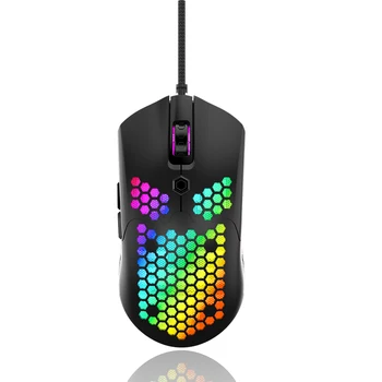 M5 Hollow-out Fagure de miere Shell Mouse-ul Jocuri de Colorat RGB cu iluminare de fundal de Lumină prin Cablu Soareci