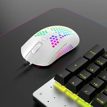 M5 Hollow-out Fagure de miere Shell Mouse-ul Jocuri de Colorat RGB cu iluminare de fundal de Lumină prin Cablu Soareci