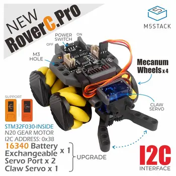 M5Stack RoverC-Pro Mecanum roata omnidirectional robot mobil inteligent programabil jucărie