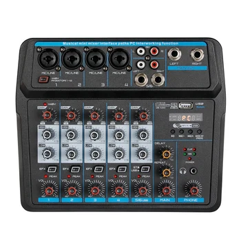 M6 Portabil Mini USB Înregistrare Live K Cântec 48 Volt Putere Mixer Mixer o DJ Console (UE Plug)