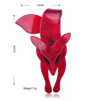 Madrry Red Fox Brosa Acrilice Bijuterii Broșe Rucsac Cămașă De Decor Lucrate Manual Acetat De Fibră De Origine Animală Pin Mediu Corsaj
