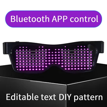 Magic Bluetooth Ochelari Luminoase APLICAȚIE de Control cu Led-uri de Partid Ochelari Scut de Încărcare USB DIY Aplicație de Control Multi-lingual Rapidă Led Flash