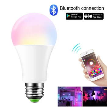 Magic Inteligent Bec Cald/Alb Rece si de Culoare RGB 110V 220v E27 B22 15w Wireless App de Control Bluetooth Schimbare Lampa acasă