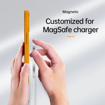Magnectic Caz Pentru iPhone 12 mini Pro Max Cazul Magsafe de Încărcare fără Fir rezistent la Șocuri Plină de Protecție din Piele Pu Caz