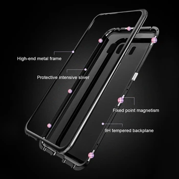 Magnetic Adsorbția Metalelor Telefon Caz Pentru Xiaomi Redmi Nota 8 7 5 6 Pro 6A Km 9 8 lite CC9 SE POCO F1 Sticla Capac Magnet