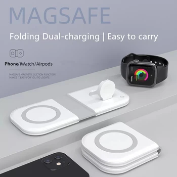 Magnetic MgaSafing Wireless Duo-Încărcător Pentru iPhone 12 /Pro/Pro Max/Mini 15W Magnetic MagSave Rapid Încărcător Wireless Cu Cablu