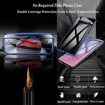 Magnetic Pahar Caz de Telefon pentru Samsung Galaxy A10 A20 A30 A40 A50 A60 A70 A7 A9 2018 M20 M30 Metal Bara Antișoc Caz