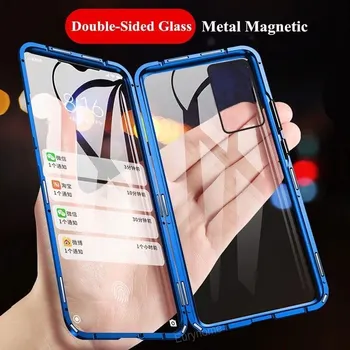 Magnetic Pahar Caz de Telefon pentru Samsung Galaxy A10 A20 A30 A40 A50 A60 A70 A7 A9 2018 M20 M30 Metal Bara Antișoc Caz
