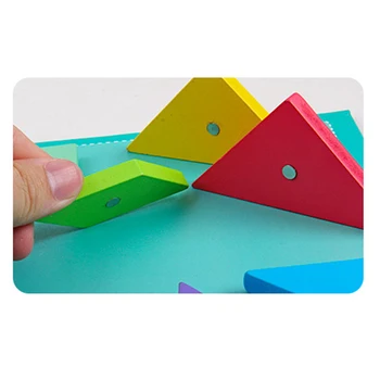 Magnetic, Puzzle 3D, Puzzle Tangram, Joc de Învățare Montessori Învățământ Desen Bord, Jocuri, Jucarie Cadou Pentru Copii Șicana Creierul
