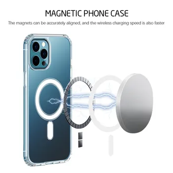 Magnetic Transparent Caz Pentru iPhone 12 Pro Max 12 Mini Pro 12pro 12 Capac transparent Înapoi Caz Magsafing Suport de Încărcare Wireless