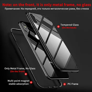 Magnetice de Adsorbție Caz de Metal Pentru Xiaomi Redmi Nota 9 K30 8 7 5 6 K20 Pro 8T 8A 7 7A Pocophone F1 Sticla Magnet Fundas