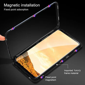 Magnetice de Adsorbție Caz de Metal Pentru Xiaomi Redmi Nota 9 K30 8 7 5 6 K20 Pro 8T 8A 7 7A Pocophone F1 Sticla Magnet Fundas