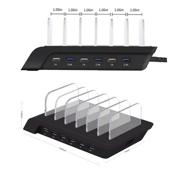 Mai multe Porturi USB Încărcător Stație Desktop QC 3.0 Rapid de Încărcare de Andocare Comprimat, Încărcător de Telefon Mobil, Stand 10W Wireless Charger Pad