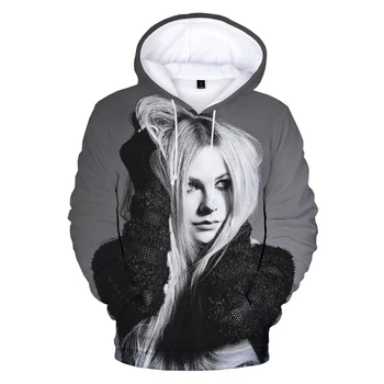 Mai nou Cantareata Americana 3D Imprimate Avril Lavigne Hoodies Femei O-Gât Casual Hanorace Muzica Pop Maneca Lunga Supradimensionat Hanorace 5XL