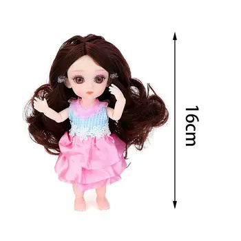 Mai nou gel de Siliciu BJD Miniatură Baby Doll 16CM 11 Mobile Jointe Păpuși Corp pentru Copii Dress Up Machiaj 3D Ochi de Sticlă Pentru Fete Cadouri