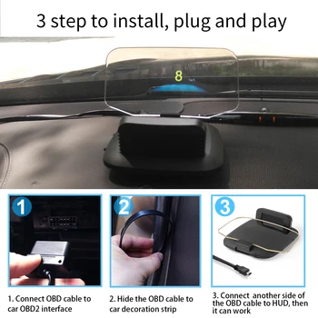 Mai nou Head Up Display OBD Auto Electronice de Afișare HUD Masina Vitezometrele C1 Overspeed OBD2+GPS Dual Modul GPS Vitezometru