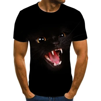 Mai nou Pisica 3D Imprimate tricou Casual cu Maneci Scurte O-Gât Moda Imprimate 3D tricou Barbati/Femei Teuri de Înaltă Calitate tricou Hombre