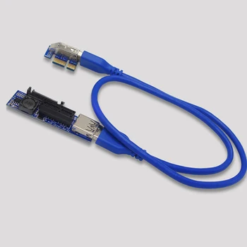 Mai nou Vânzare PCI-E X1 Cablu de Extensie Riser Card Extender USB 3.0 pentru Transfer de Cabluri PCI-E X1 la 1X Adaptor Adaptador Accesorii PC