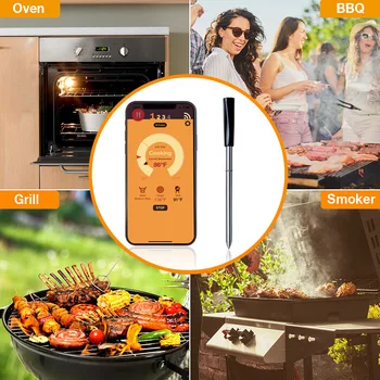 Mai nou Wireless Inteligent GRĂTAR de Carne de Gătit Mâncare Termometru de Bucătărie, Cuptor Termometru Cu Bluetooth Sonda Timer Alarma Grătar Toos